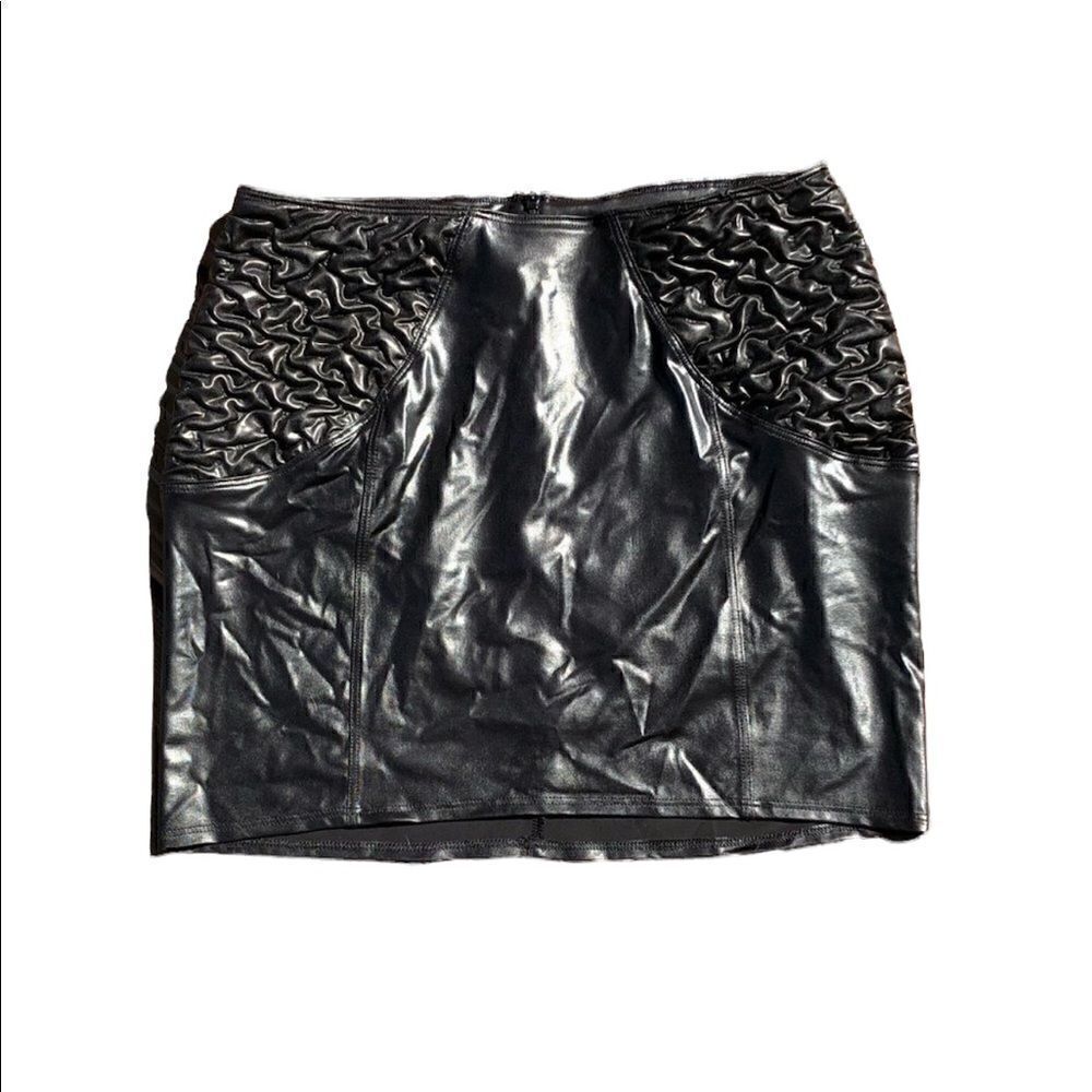 PATRICE CATANZARO FRANCE Wet Look Black “Terry Skirt” Size Medium